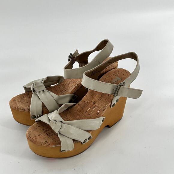 Korks Dawson Wedge Sandals 9 NWOT White Knot Boho Beach Travel Kork Ease Comfort - Picture 2 of 7